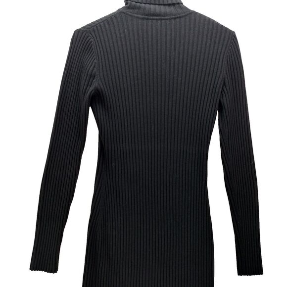 Wolford Sweater Dress Womens Medium Black Bodycon Wool Turtleneck Long Sleeve - Picture 12 of 14